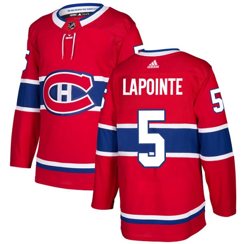 Adidas Men Montreal Canadiens 5 Guy Lapointe Red Home Authentic Stitched NHL Jersey
